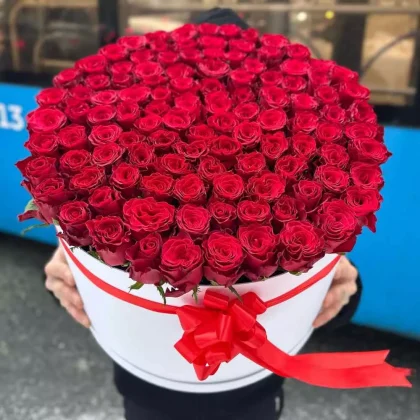 101 роза в коробке